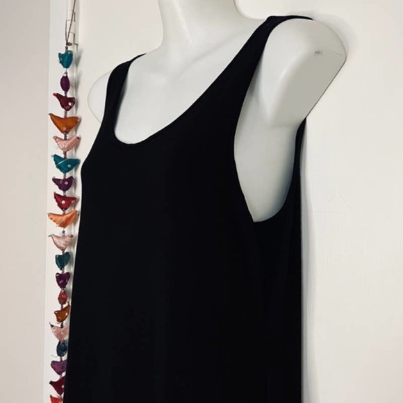 EILEEN FISHER BLACK VISCOSE KNIT SHEATH MIDI DRESS SIZE XS - Picture 4 of 10